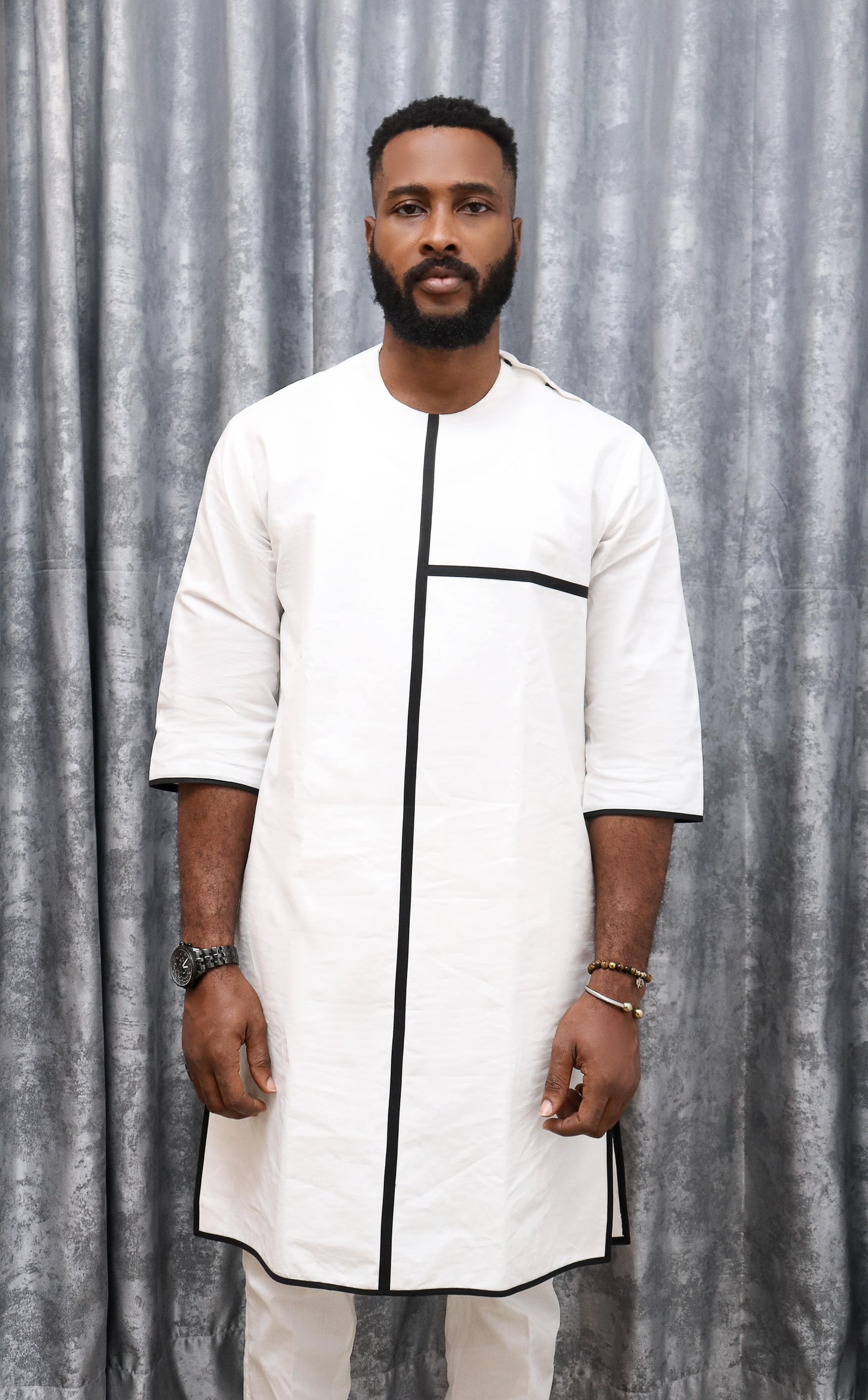 Black Stripe Lined Linen